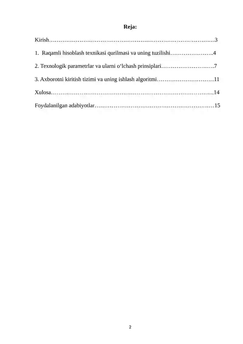 Raqamli hisoplash texnikasi 2