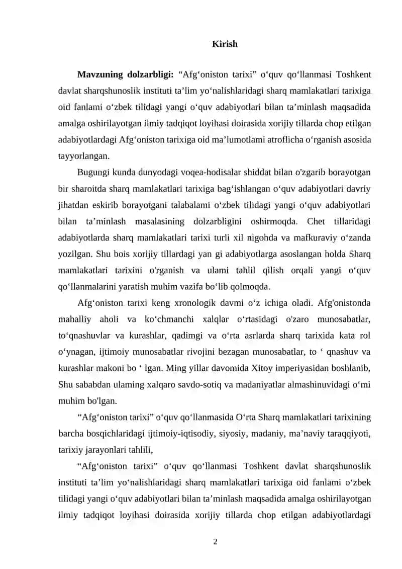 Afg'oniston Tarixi 2
