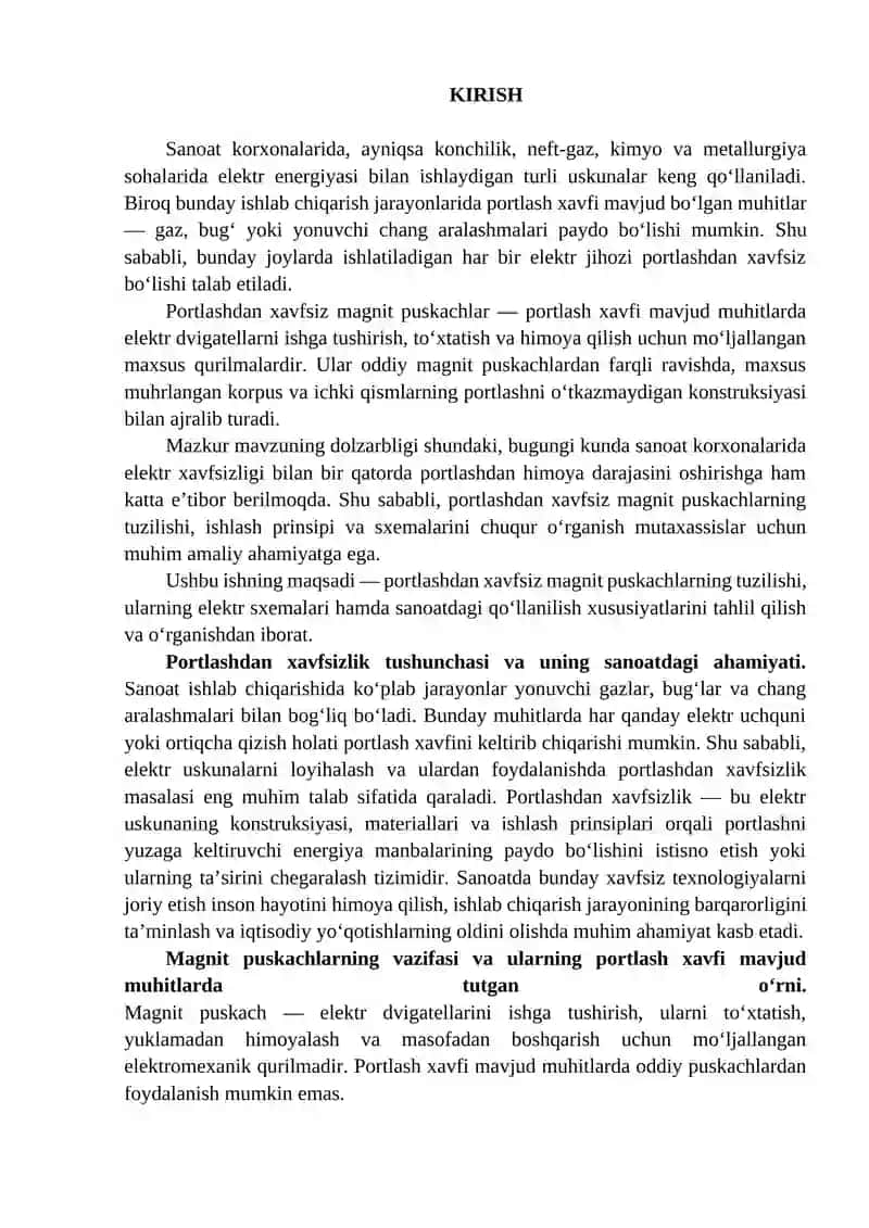 Portlashdan xavfsiz magnit puskatellarining sxemalarini o'rganish 2