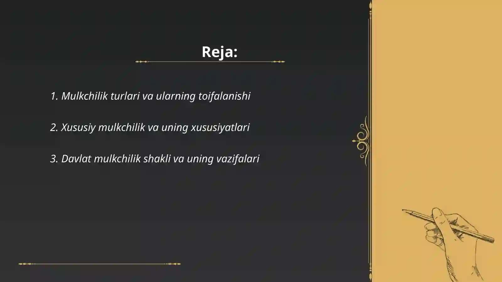 Mulkchilikning turli shakllari va ularning mazmuni 2