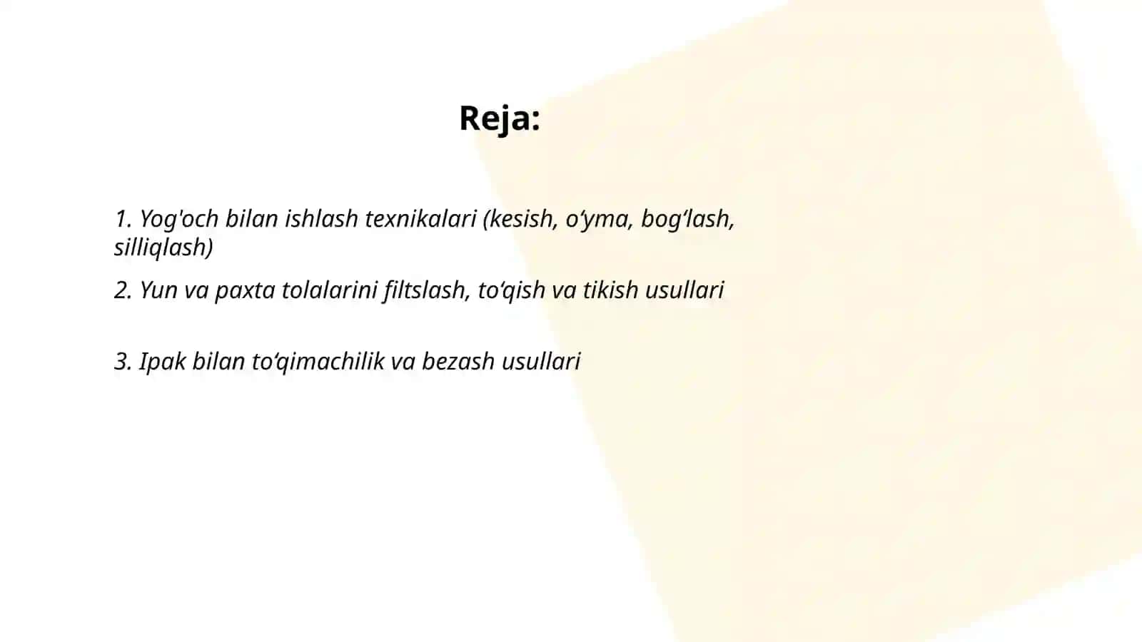 Tabiiy buyumlar bilan ishlash usullari 2