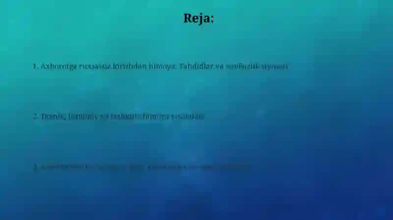Axborotga ruxsatsiz kirishdan himoya 2