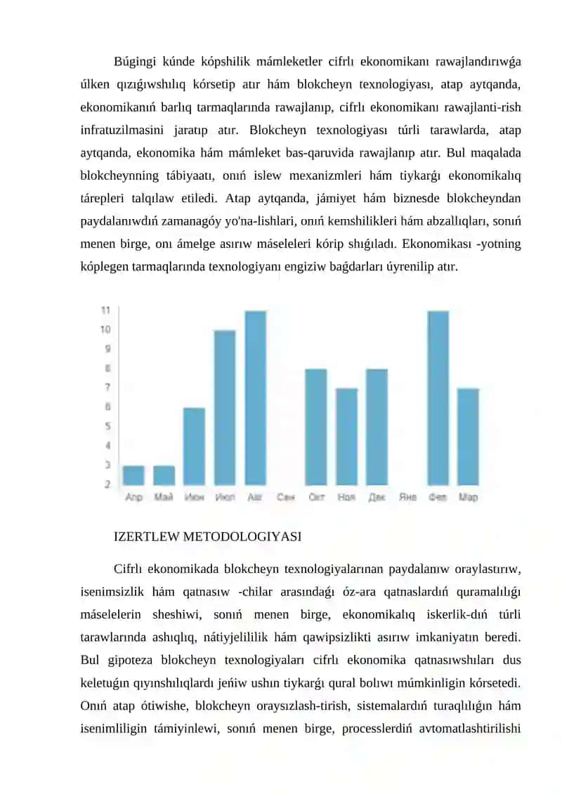 BLOKCHEYN TEXNOLOGIYASSNIŃ EKONOMIKADA TUTQAN ORNI HÁM ÁHMIYETI 2