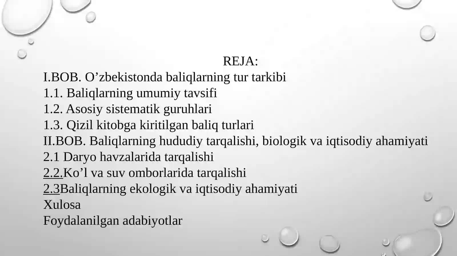 O’zbekistondatarqalganbaliqlarningturtarkibivatarqalishi 2