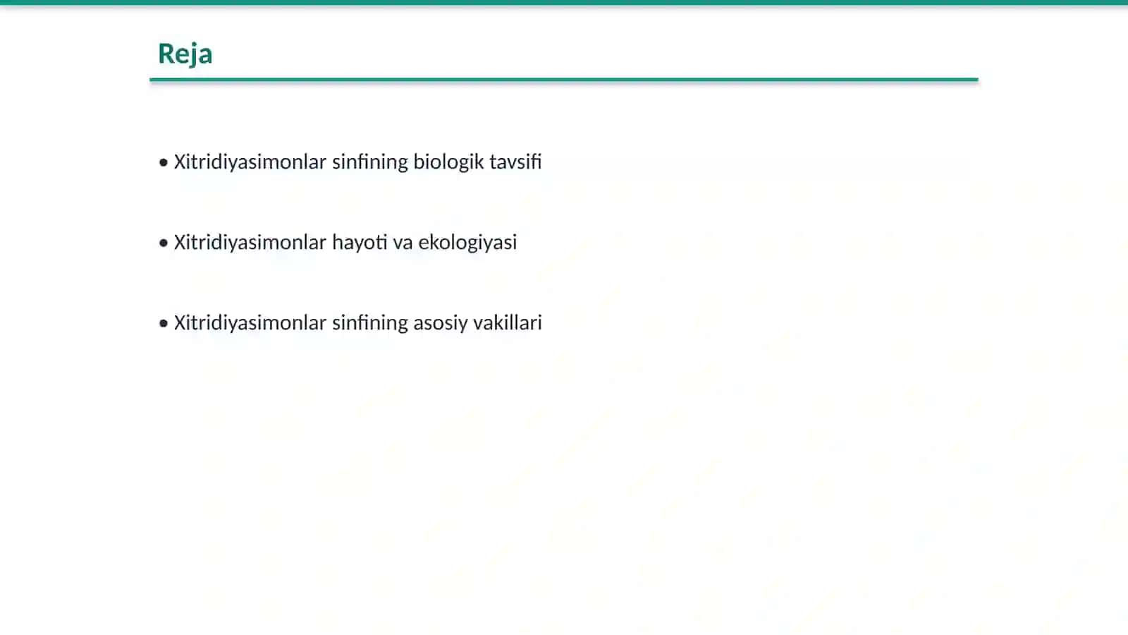 Xitridiyasimonlar sinfining umumiy xarakteristikasi va asosiy vakili 2