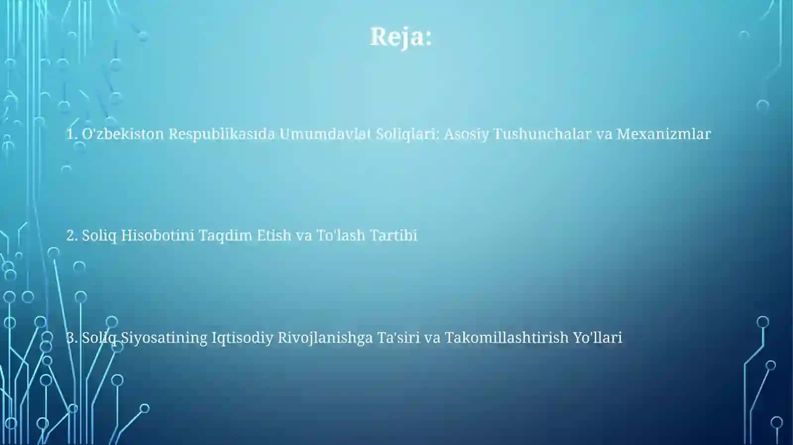 O'zbekiston Respublikasida Umumdavlat Soliqlari: Asosiy Tushunchalar va Mexanizmlar 2