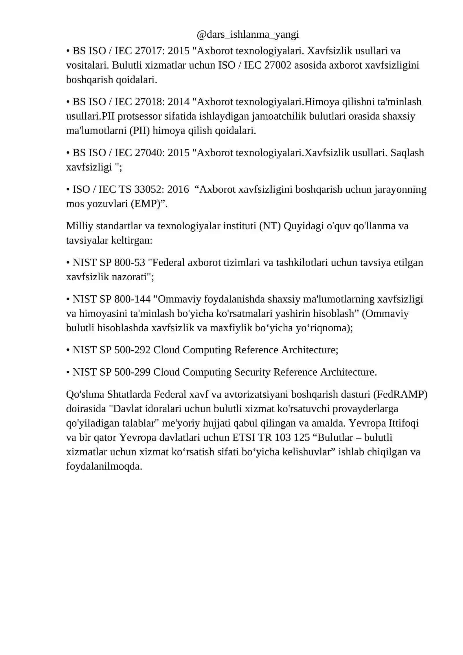 Bulutli Hisoblash Standartlari 2