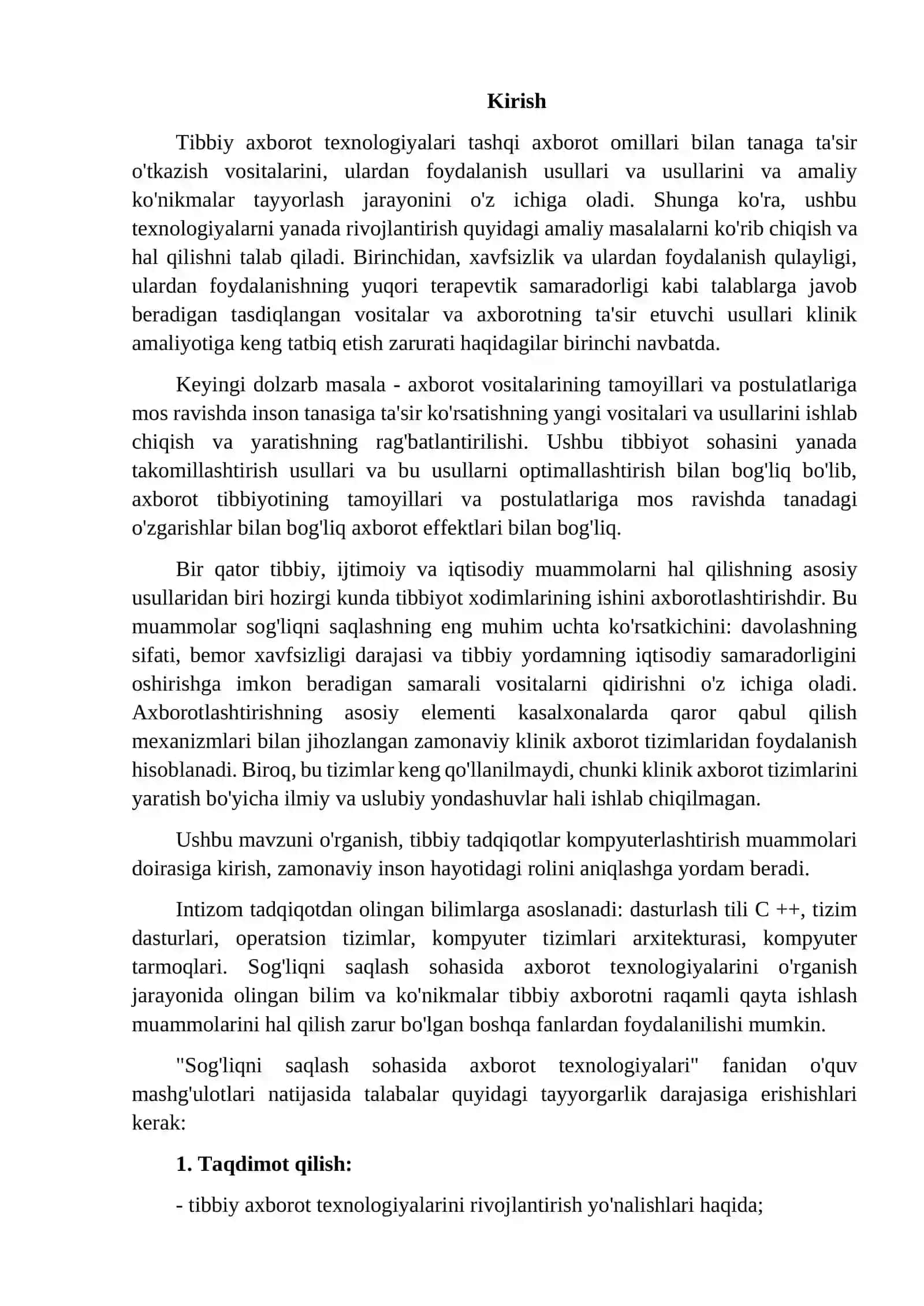 SOG`LIQNI SAQLASHDA AXBOROT TEXNOLOGIYALARI 2
