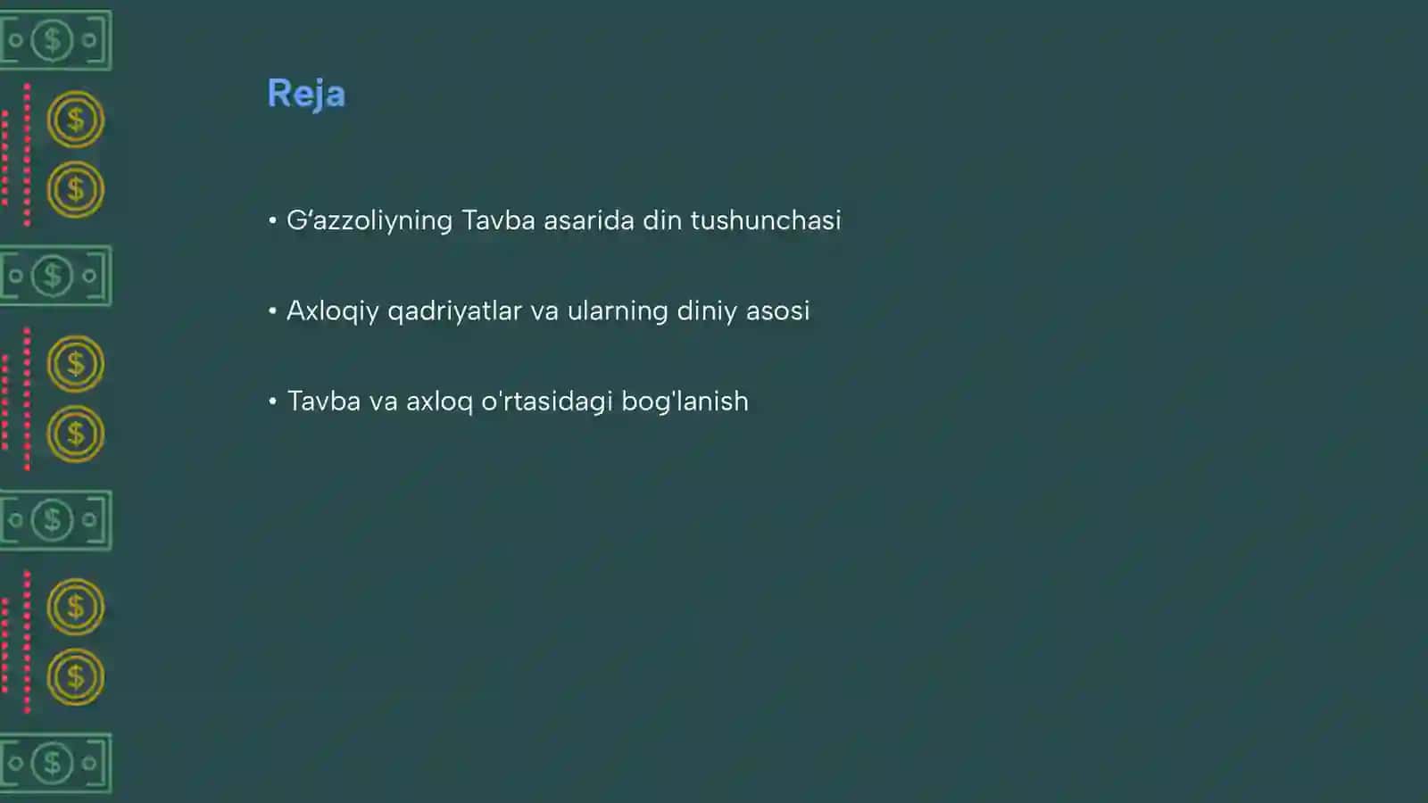 Gʻazzoliyning Tavba asari asosida "Din va axloq" 2