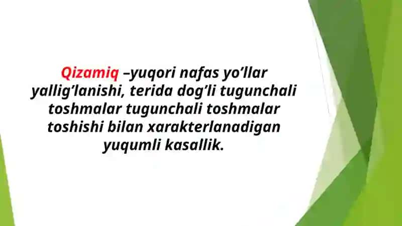 Qizamiq etiologiyasi, patogenezi, tasnifi, klinikasi va davolash 2