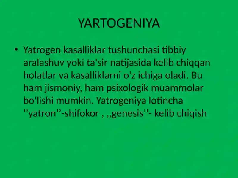 YATROGENIYA MUAMMOLARI 2
