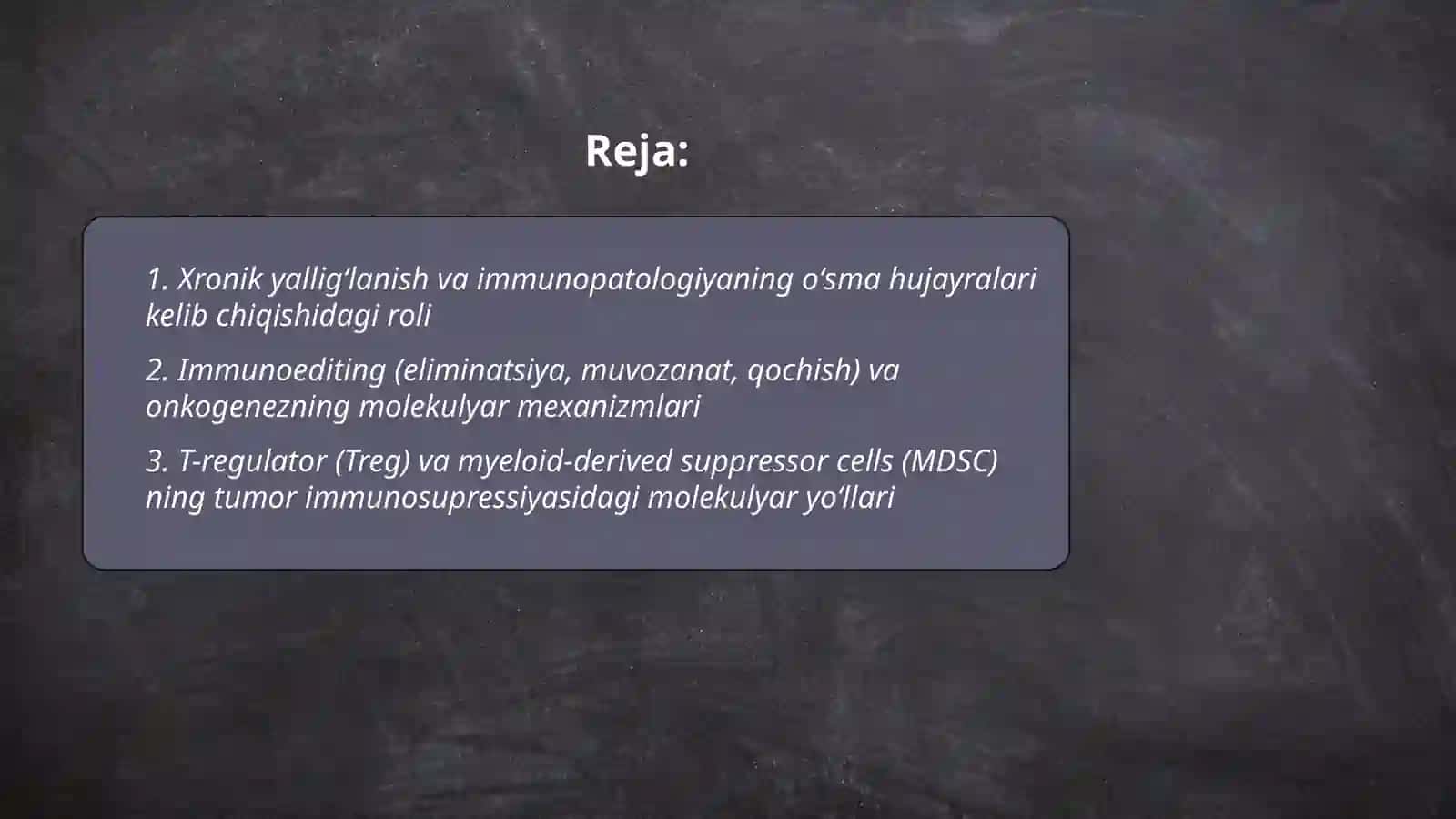 Immunopatalogiya,oʻsma hujayralarini kelib chiqishidagi ahamiyati 2