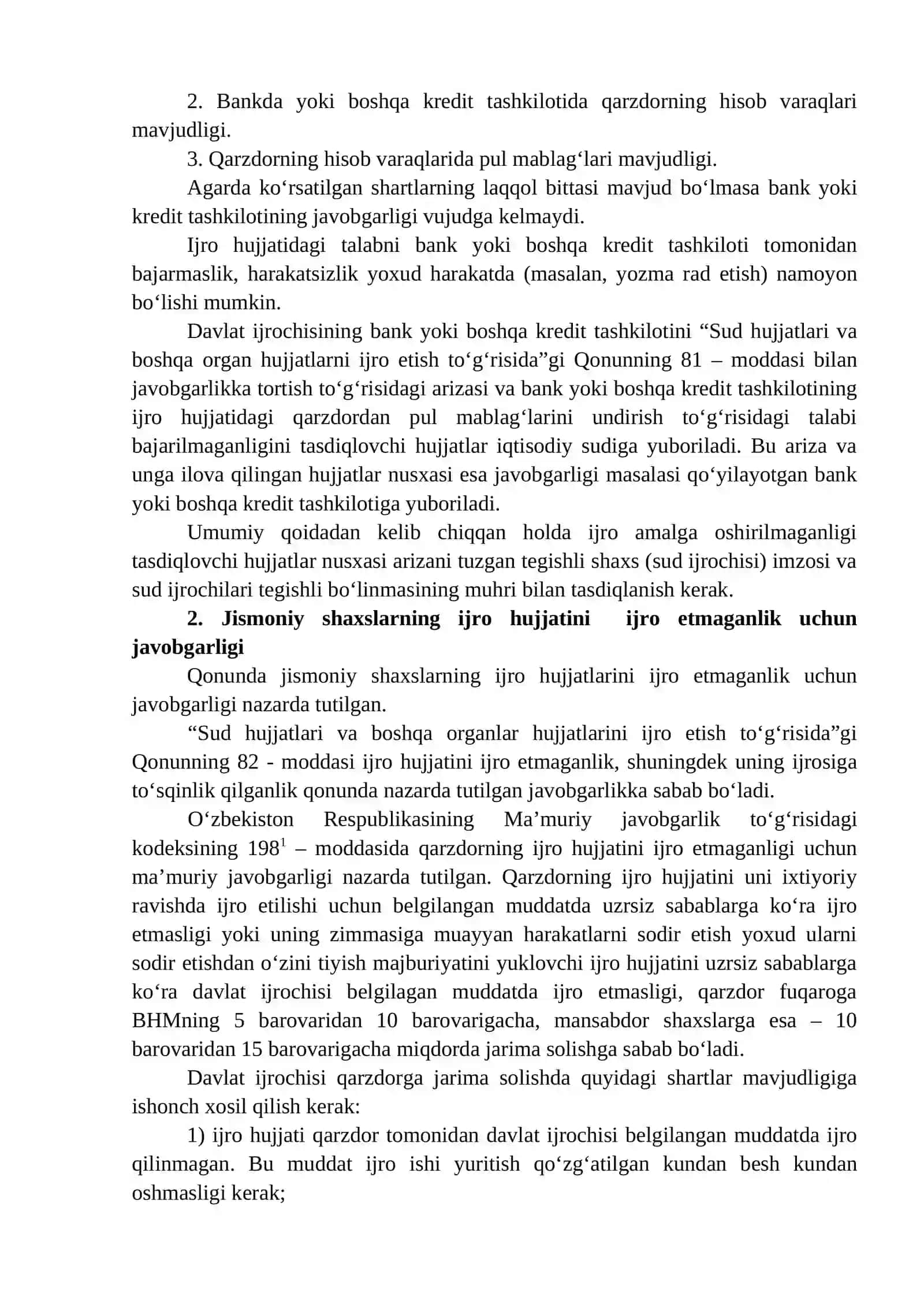 IJRO HUJJATINI IJRO ETMAGANLIK UCHUN JAVOBGARLIK 2