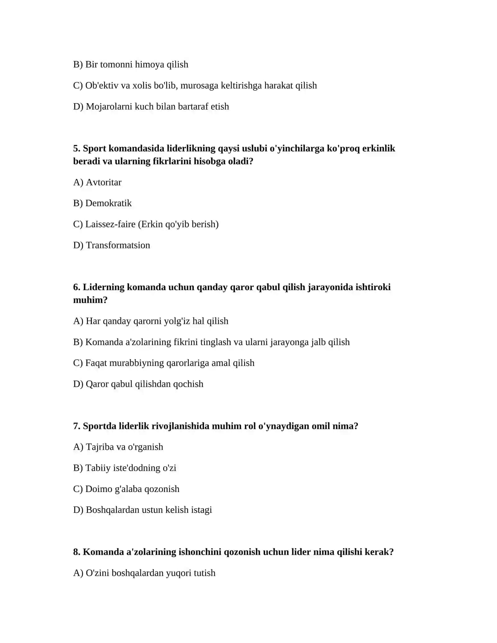 Sport komandasida liderlik 2