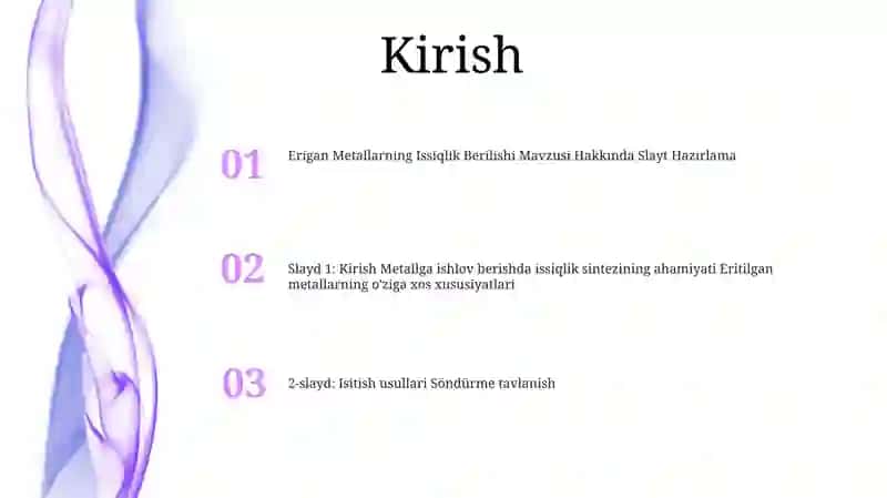 Erigan Metallarning Issiqlik Berilishi Mavzusiga Silayt Tuzish 2