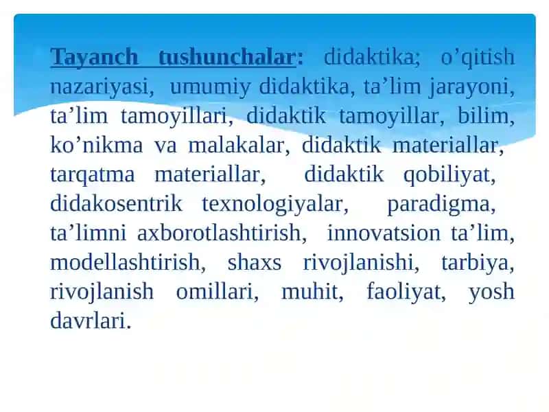Didaktika – pedagogik ta’lim nazariyasi 2