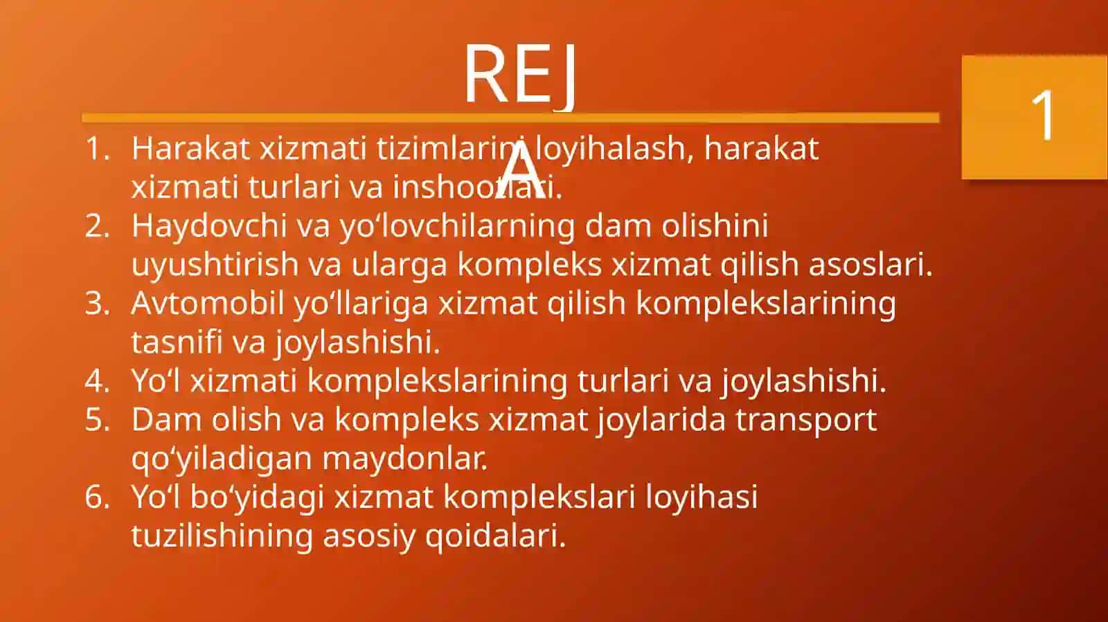YO‘L HARAKATI XIZMATI MAJMUALARI 2