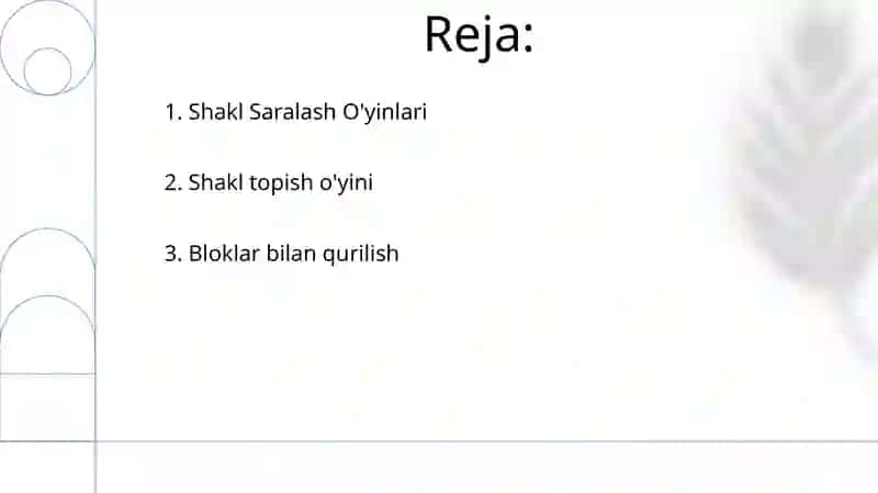 Bolalarni predmetlar shakli bilan tanishtirish vazifalari 2