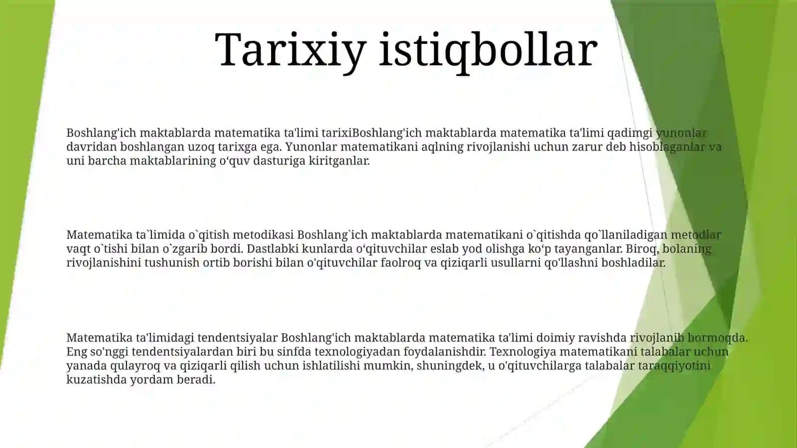 Boshlang'Ich Sinflarda Matematika O'QishitningTashkilQilish 2