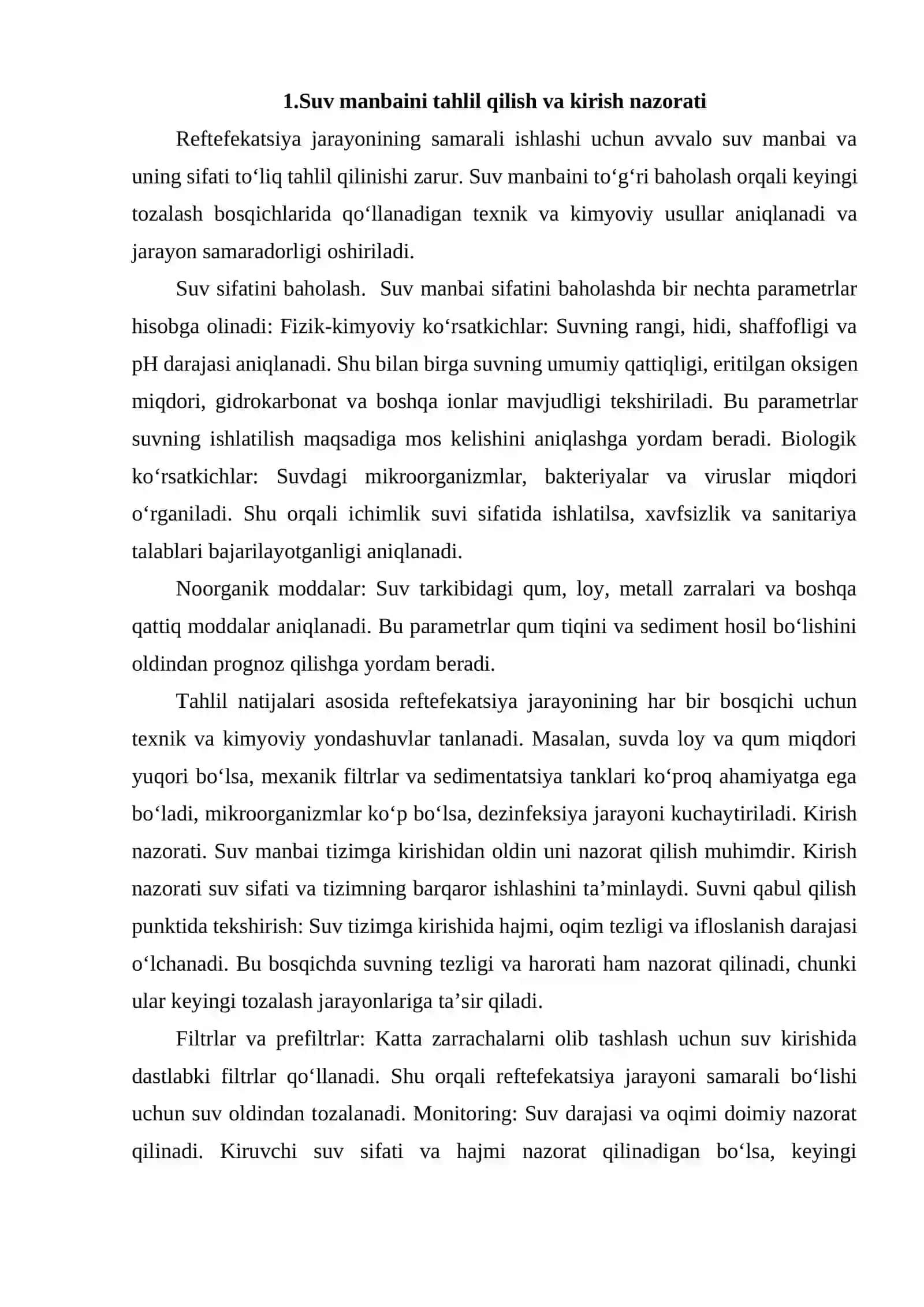 Reftefekatsiya jarayonini tuzish 2
