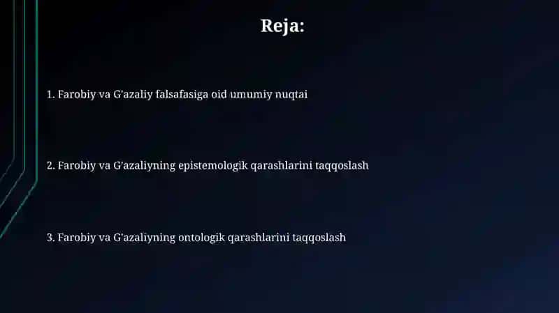 Abu Nasr Farobiy va G'azzoliyning falsafa ilmiga oid qarashlarini qiyosiytahliletish 2