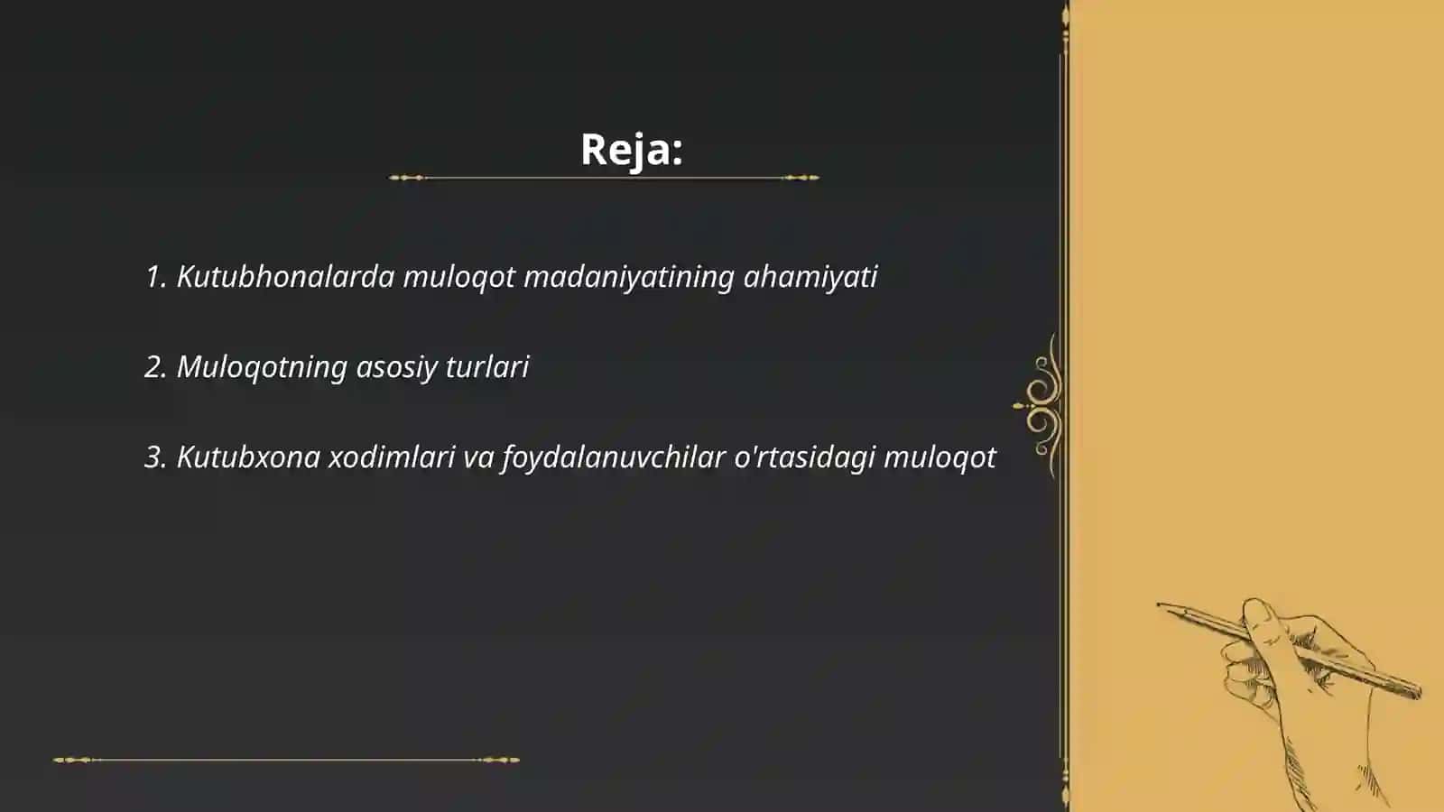Kutubhonalarda muloqot madaniyati kursi 2