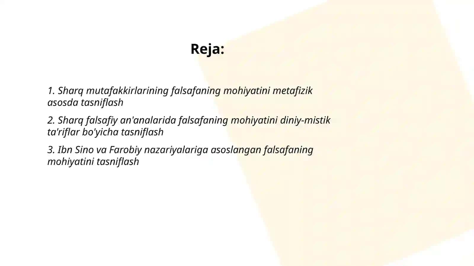 Falsafaning mohiyatiga oid sharq va g'arb mutafakkirlari tariflarini tasniflash 2