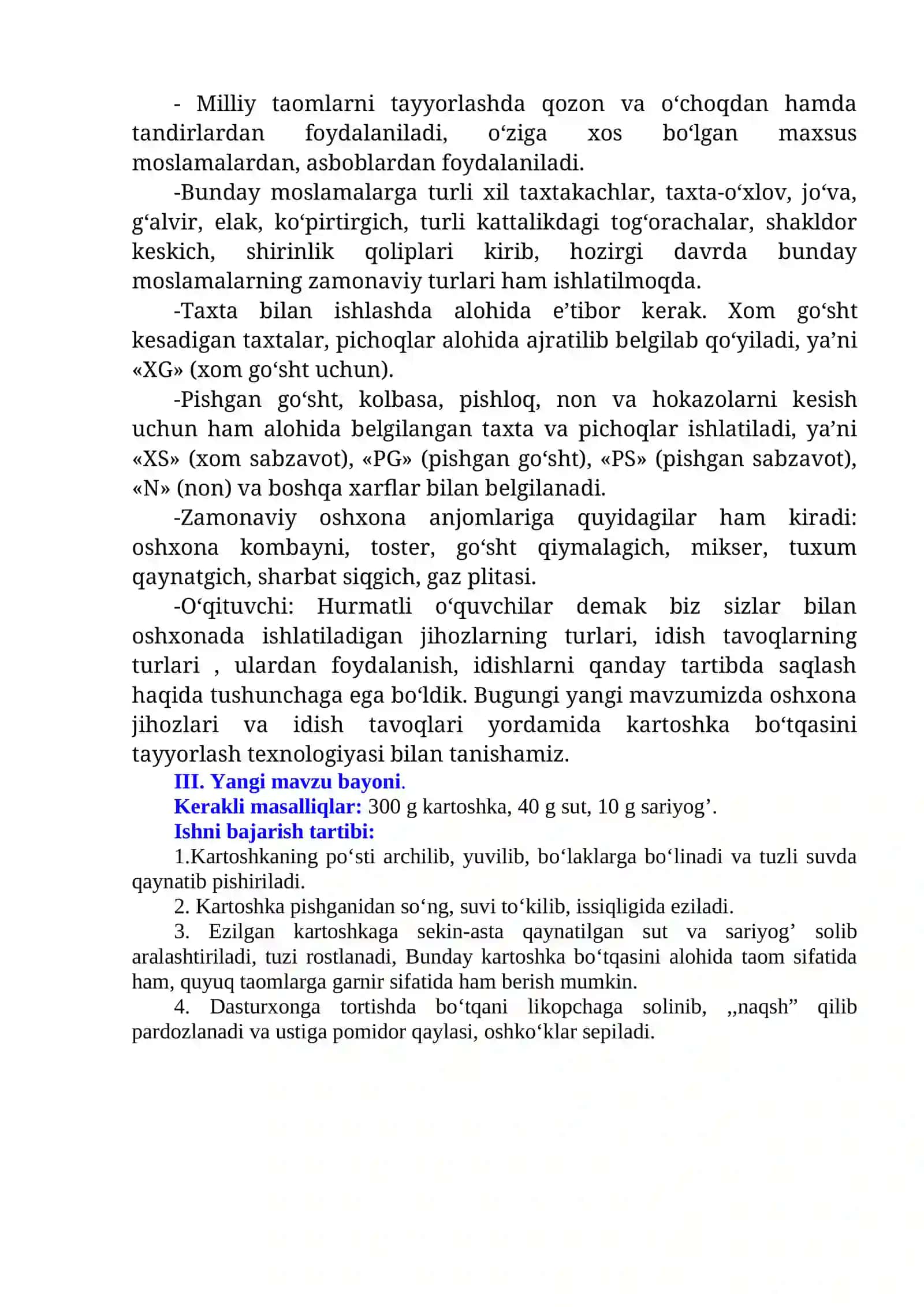 Kartoshka bo‘tqasini tayyorlash 2