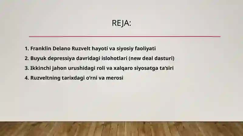 Franklin Delano Ruzveltning tarixdagi o‘rni 2