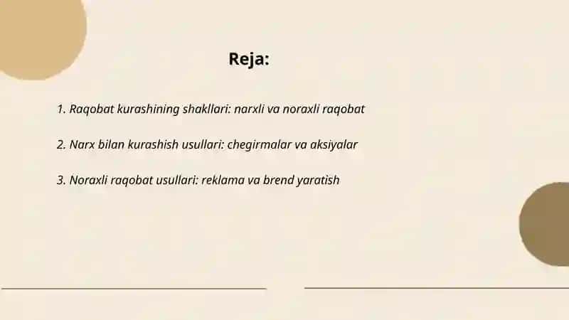Raqobat kurashining shakllari va usullari 2