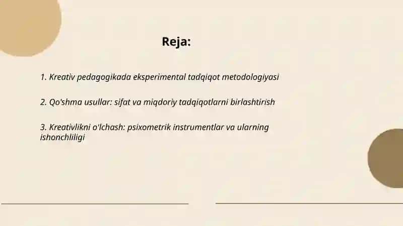 Kreativ pedagogika fanining ilmiy-tatqiqot metodlari 2