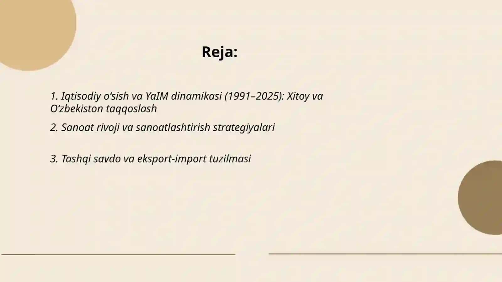 Iqtisodiy oʻsish va YaIM dinamikasi (1991– 2025): Xitoy va Oʻzbekiston taqqoslash 2