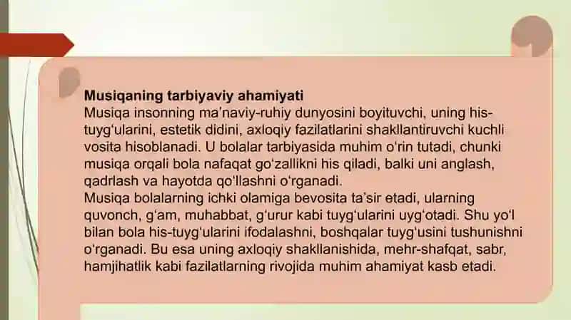 Bolalar tarbiyasida musiqiy ta'lim - tarbiyaning ahamiyati 2