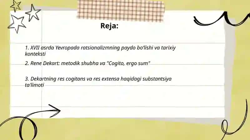 XVII asrda Yevropada ratsionalizm 2