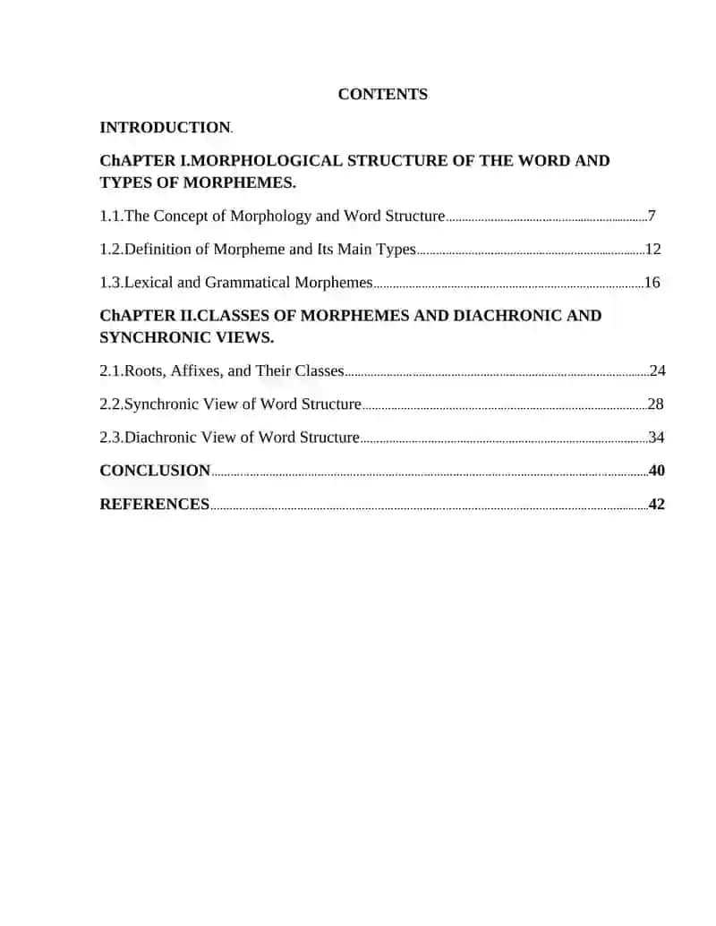 Morphological structure of the word: types and classes of morphemes. The word structure diachronic and synchronous views 2