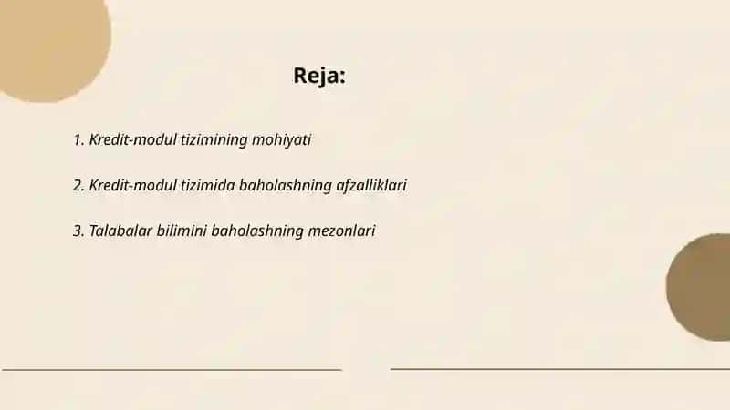 Taʼlim muassasalarids kredit modul tizimida baholash jarayonini tashkil etish talablari 2