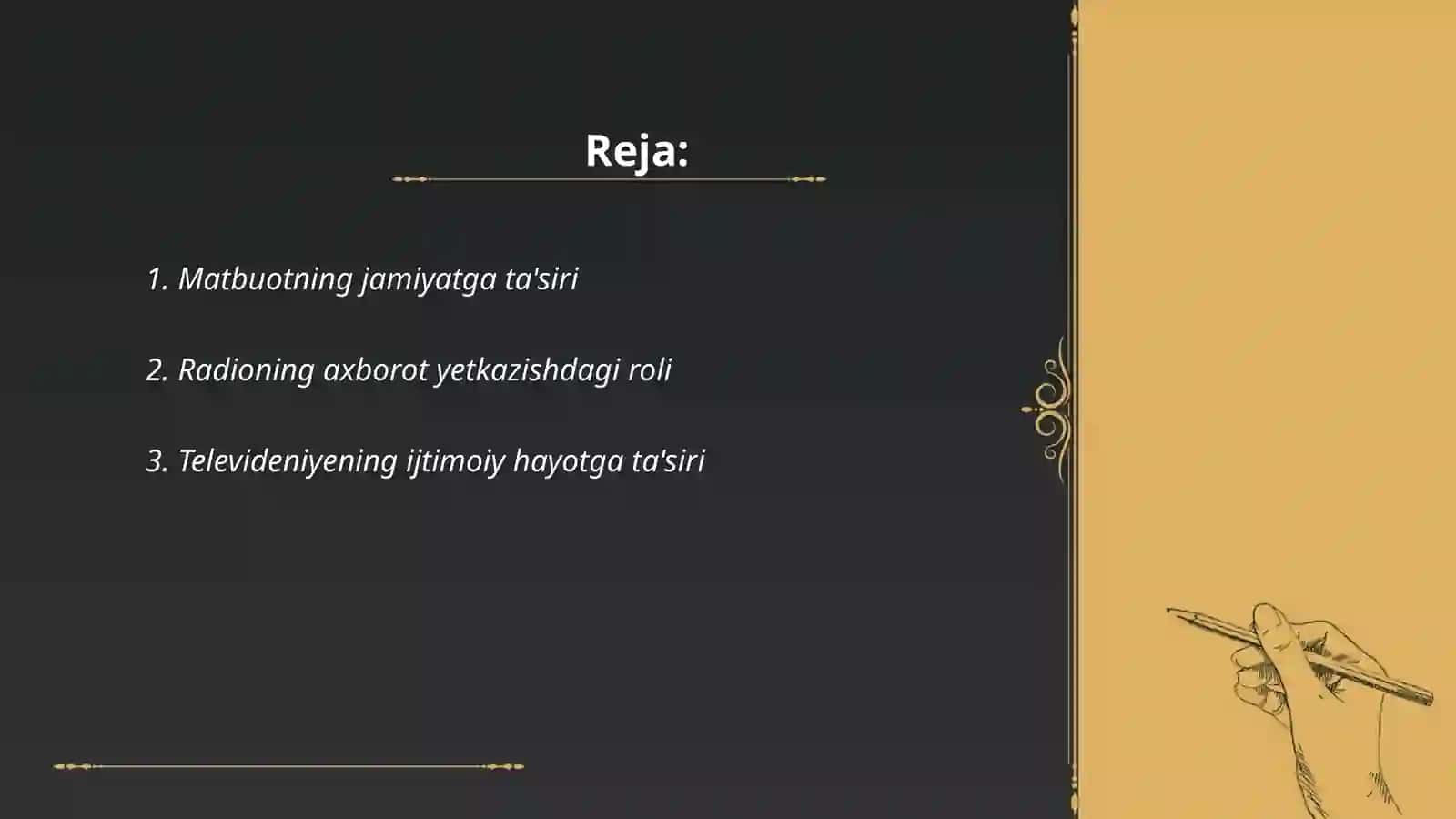 Matbuot radio televideniye va internetning tasir etish imkoniyatlari 2