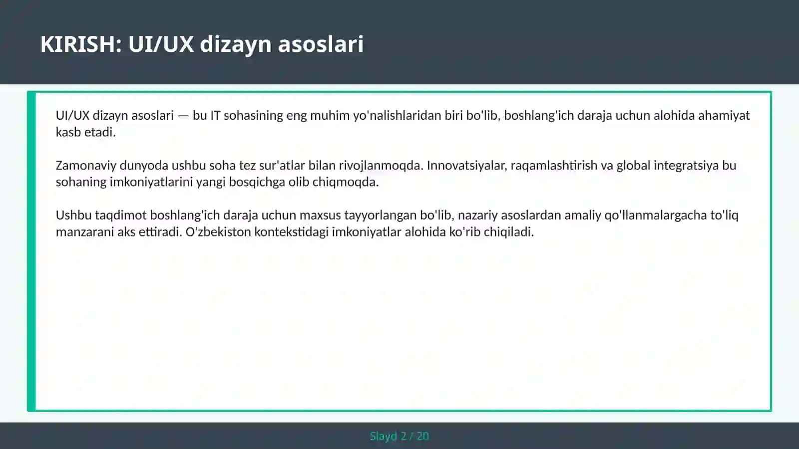 UI/UX DIZAYN ASOSLARI 2
