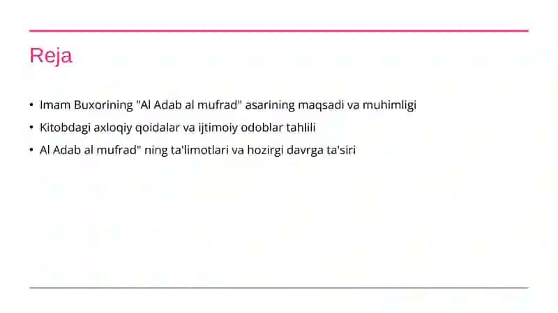 Imom Buxoriyning "Al Adab al mufrad" asari 2