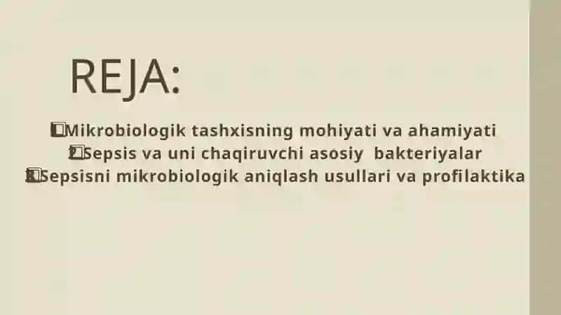 Mikrobiologik tashxis va sepsis chaqiruvchi asosiy bakteriyalar 2