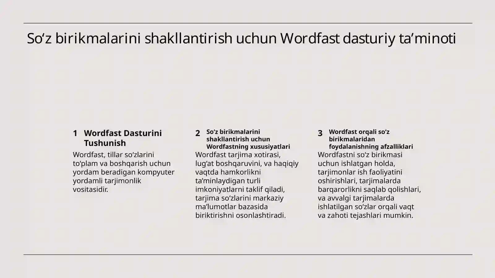 Wordfast ilovasi yordamida matnlarning so‘z birikmalari bazasini shakllantirish 2