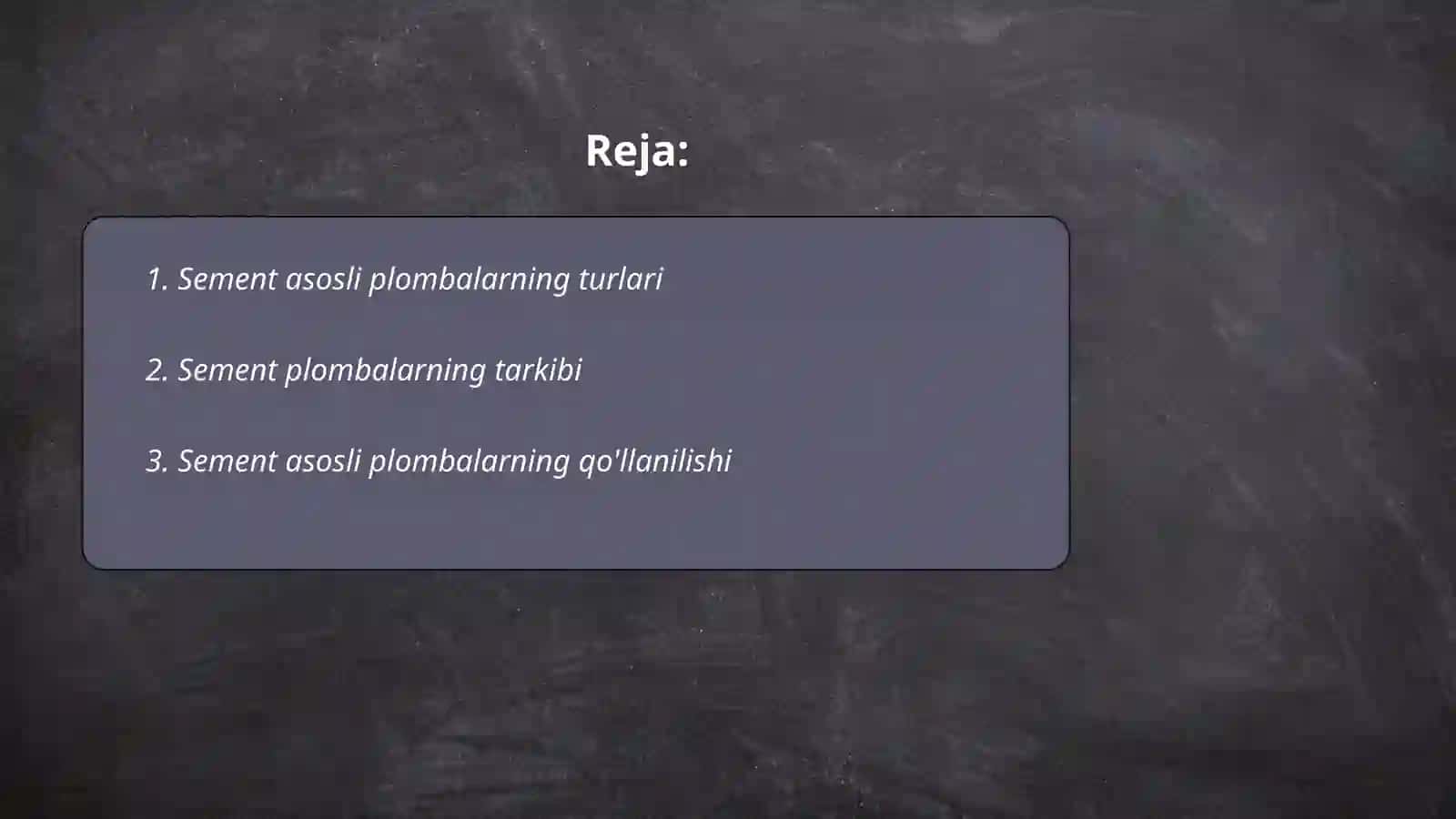 Sement asosli plomba ashyolar 2