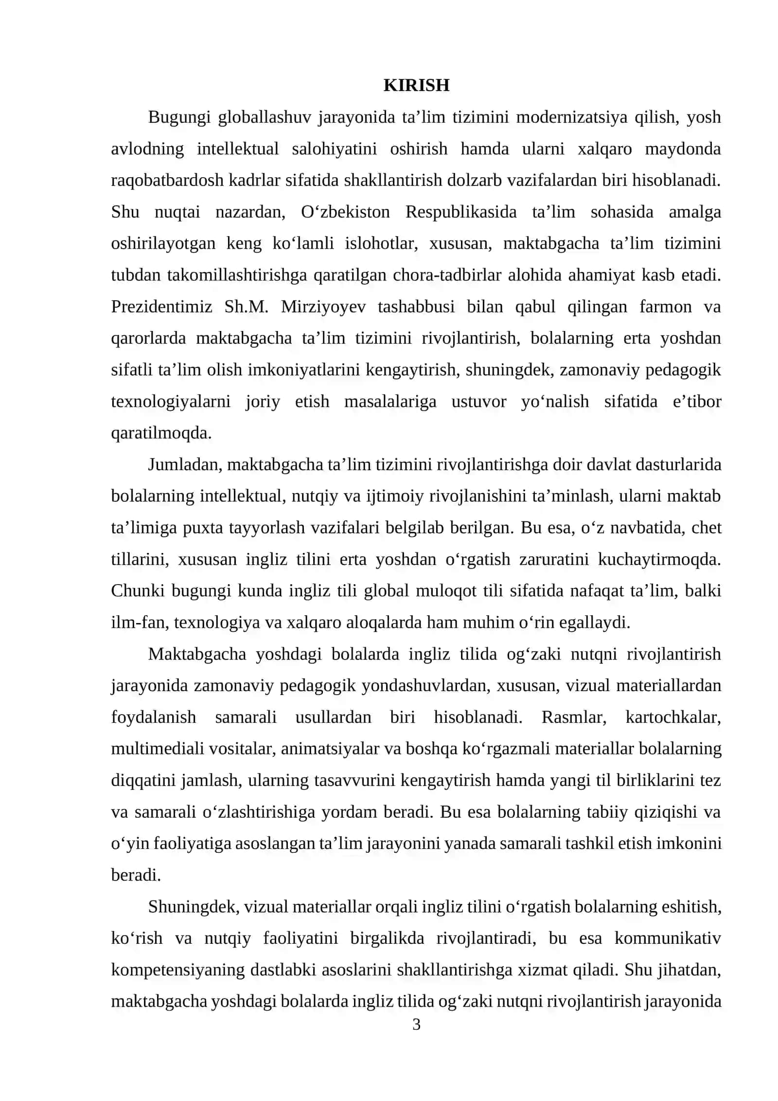 Maktabgacha yoshdagi bolalarda ingliz tilida og‘zaki nutqni rivojlantirishda visual materiallardan foydalanish samaradorligi 2
