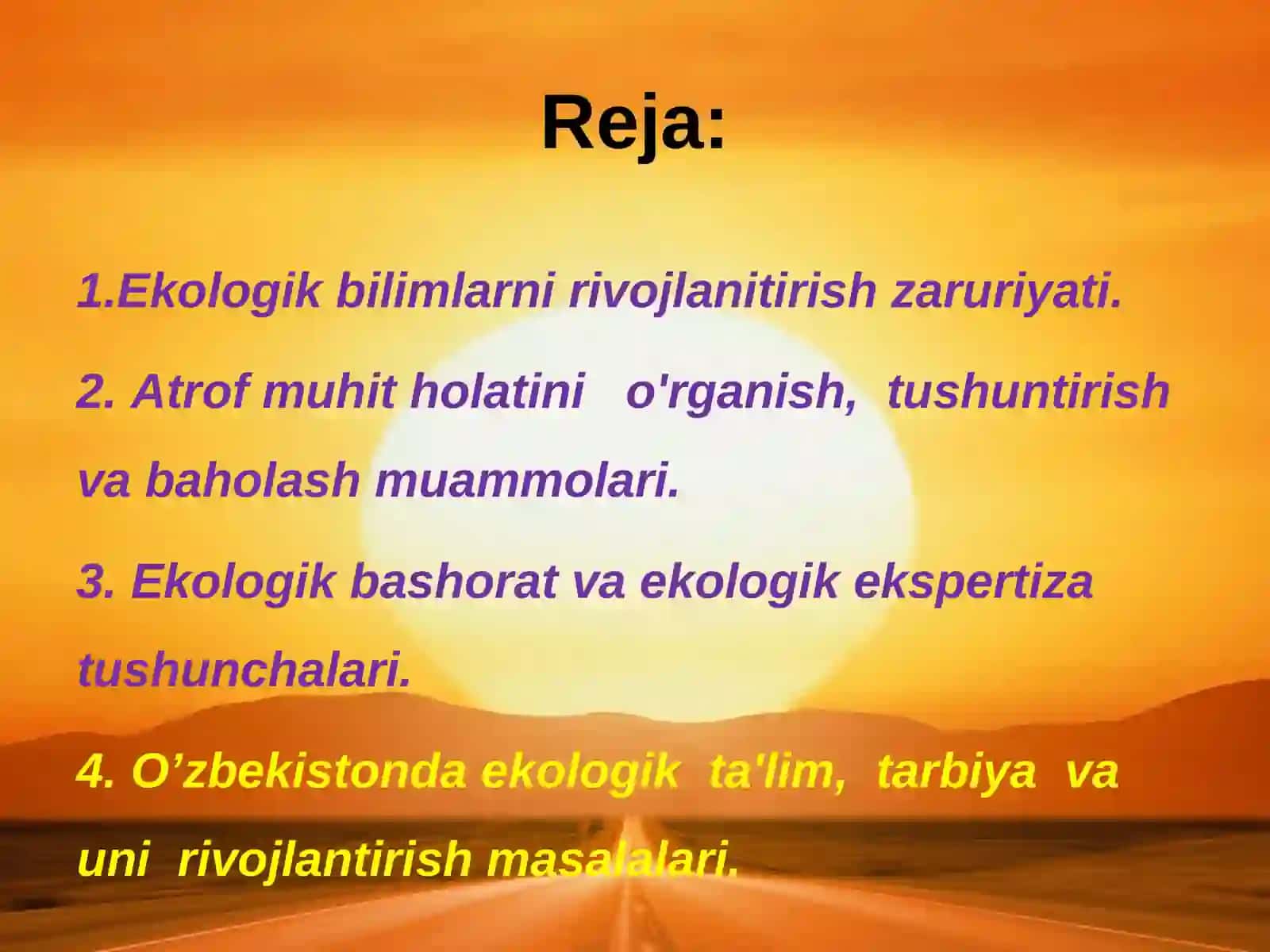 Ekologik ta'lim, tarbiya va uni rivojlantirish masalalari 2