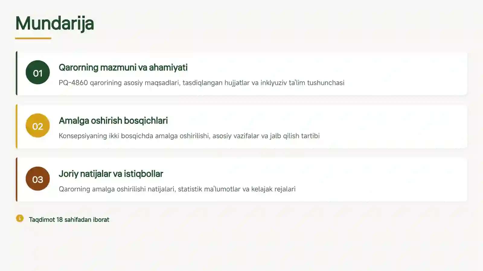 Alohida ta'lim ehtiyojlari bo'lgan bolalarga ta'lim-tarbiya berish tizimini yanada takomillashtirish chora-tadbirlari 2