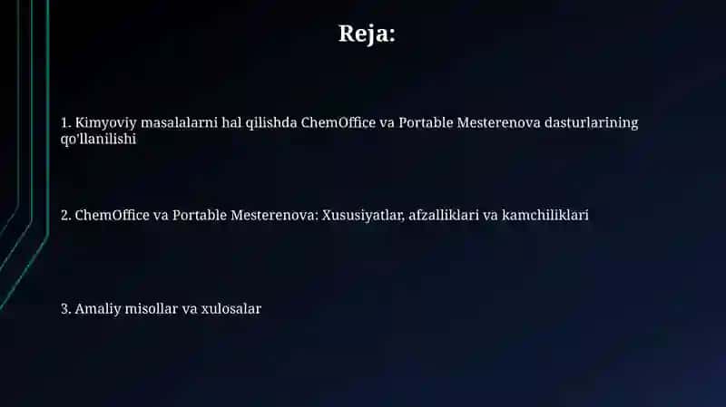 ChemOffice va Portable Mesterenova dasturlari 2