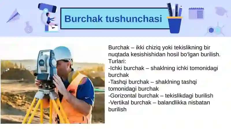 Burchaklarni o‘lchash. Teodolit turlari va u bilan burchak o‘lchash. 2