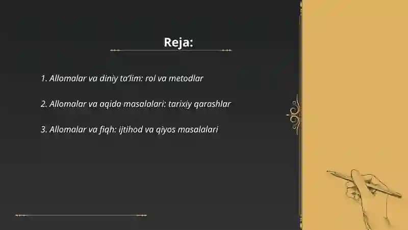 Allomalar din toʻgʻrisida 2