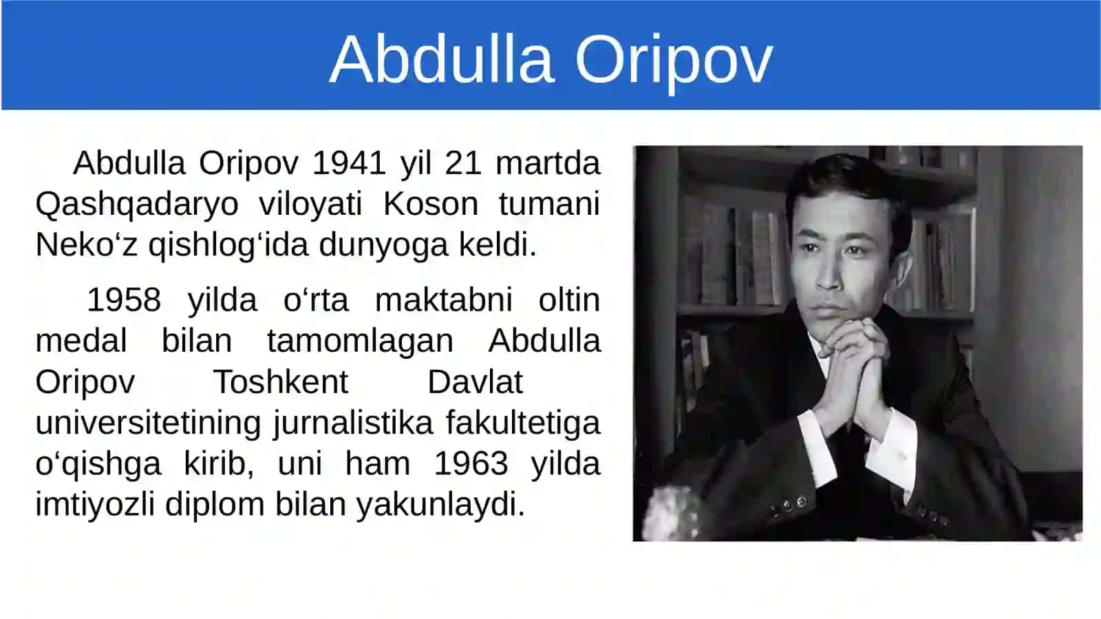 Abdulla Oripov 80 yoshda 2
