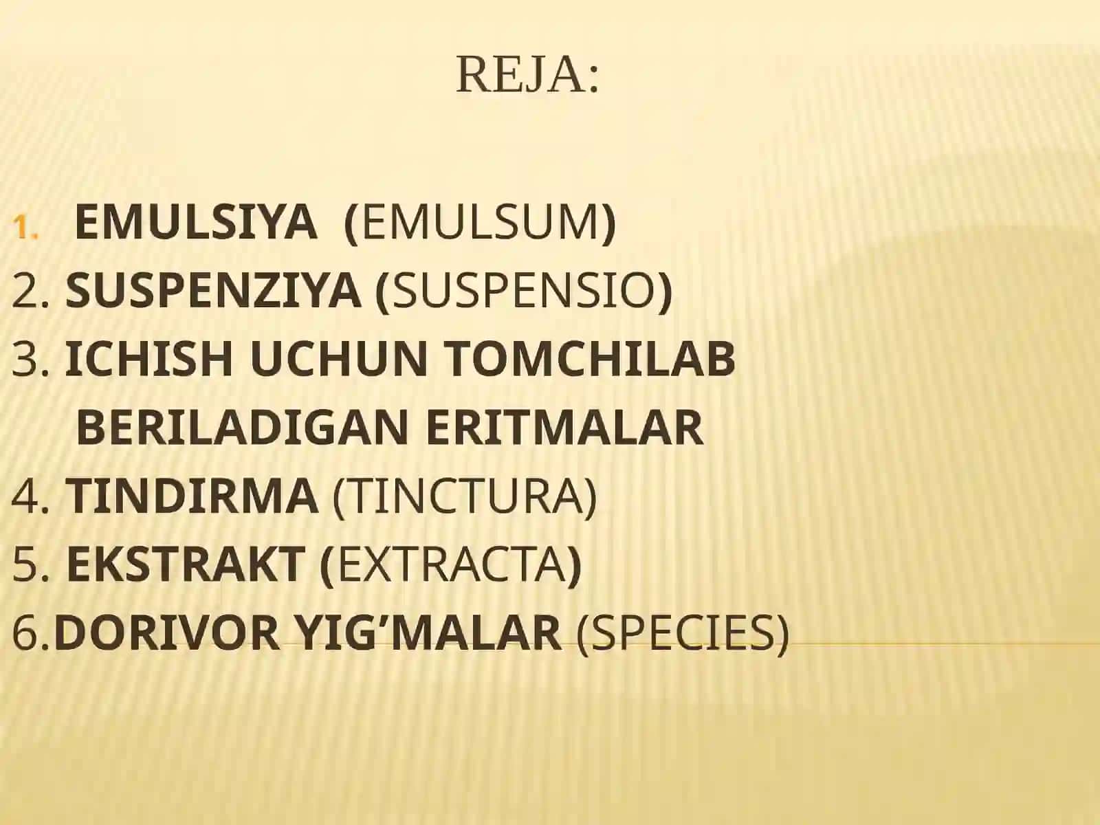 Emulsiyalar, tomchilar, tindirma, ekstraktlar va in’yeksiyadori vositalari 2